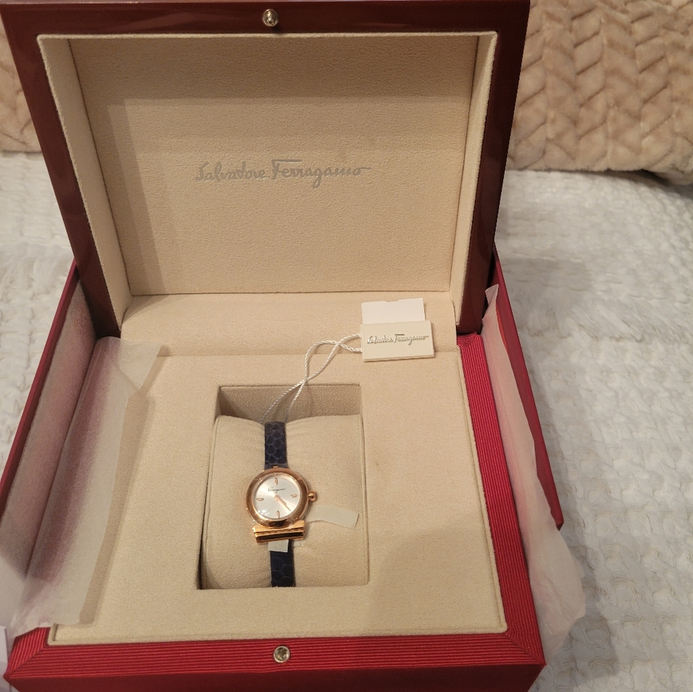 Salvatore Ferragamo Elegant Gold and Blue Watch - Picture 6 of 13